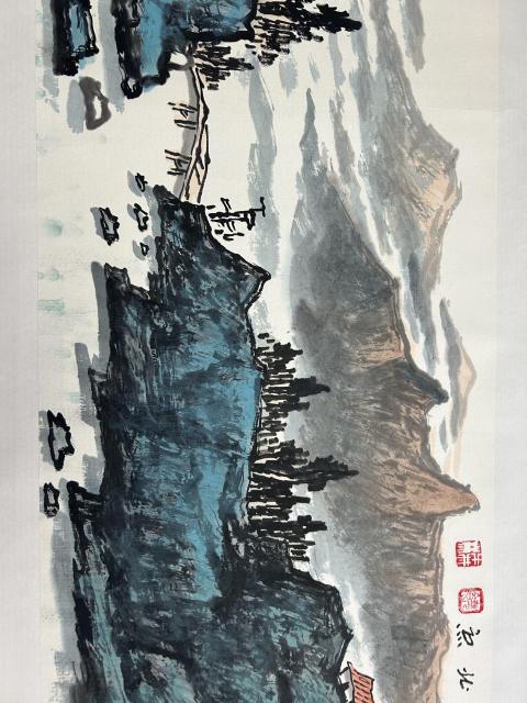 古玩字畫饒森林老師精品《山水》拍賣,當前價格980元
