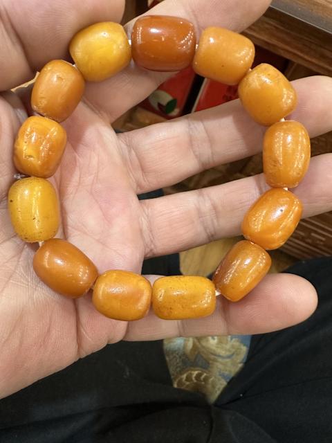 古玩玉器天然老蜜蠟手串拍賣,當前價格22222元