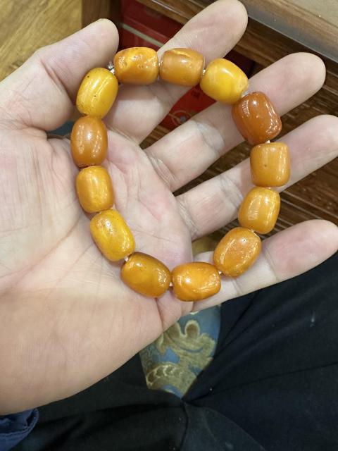 古玩玉器天然老蜜蠟手串拍賣,當前價格22222元
