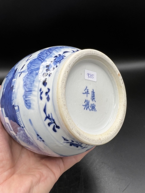 古玩陶瓷晚清青花漁樵耕讀圖葫蘆瓶拍賣,當前價格10000元