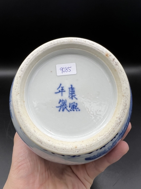 古玩陶瓷晚清青花漁樵耕讀圖葫蘆瓶拍賣,當前價格10000元