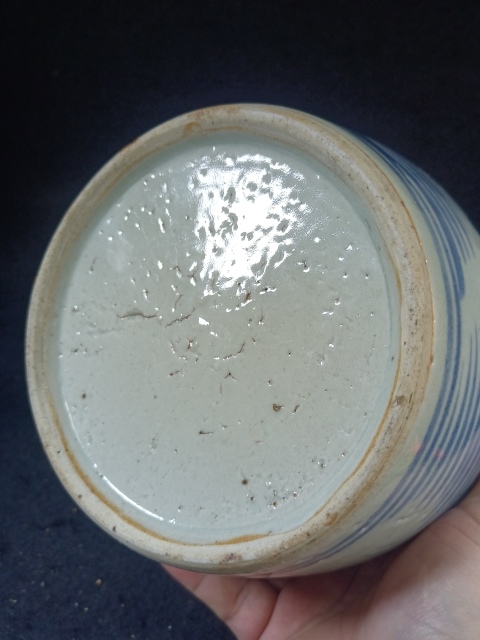 古玩陶瓷（全品）清三代乾隆細路青花通景山水大罐拍賣，當前價格3100元