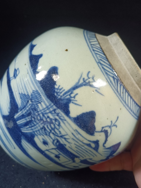 古玩陶瓷（全品）清三代乾隆細路青花通景山水大罐拍賣，當前價格3100元