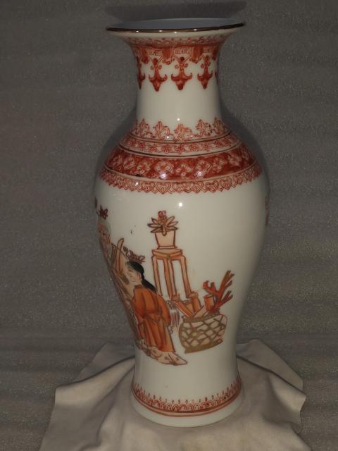 古玩陶瓷礬紅彩描金人物故事紋觀音瓶拍賣,當前價格1680元