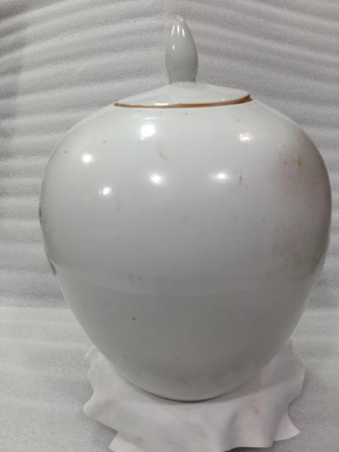 古玩陶瓷粉彩松鶴紋蓋罐拍賣，當前價格1180元