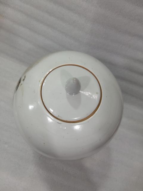 古玩陶瓷粉彩松鶴紋蓋罐拍賣，當前價格1180元