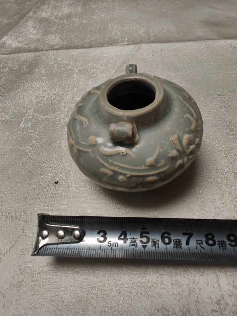 古玩陶瓷宋元龍泉青釉雙系罐拍賣，當前價格9700元