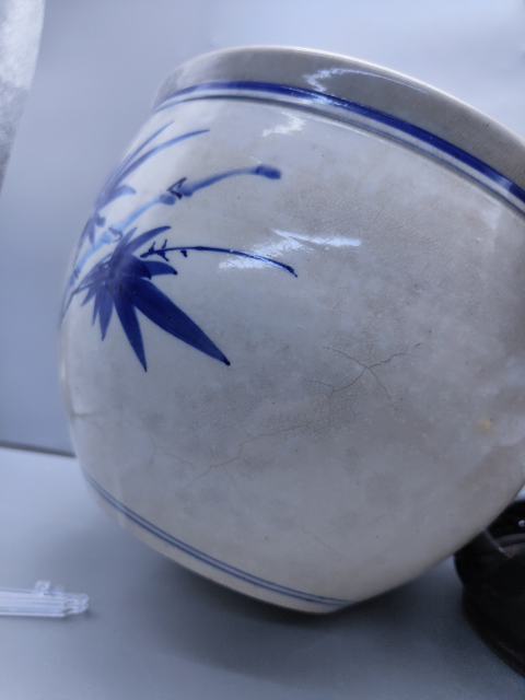 古玩陶瓷青花雙馬紋馬蹄尊拍賣，當前價格8600元