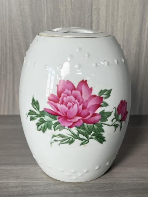 古玩陶瓷解放初 精品粉彩花卉紋鼓釘罐拍賣，當(dāng)前價(jià)格280元