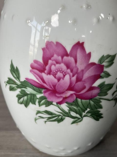 古玩陶瓷解放初 精品粉彩花卉紋鼓釘罐拍賣，當(dāng)前價(jià)格280元