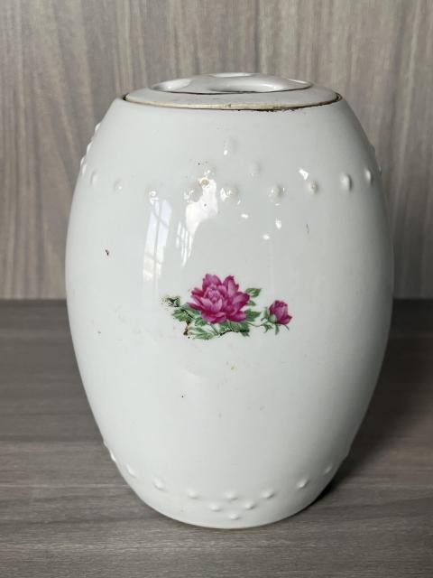 古玩陶瓷解放初 精品粉彩花卉紋鼓釘罐拍賣，當(dāng)前價(jià)格280元