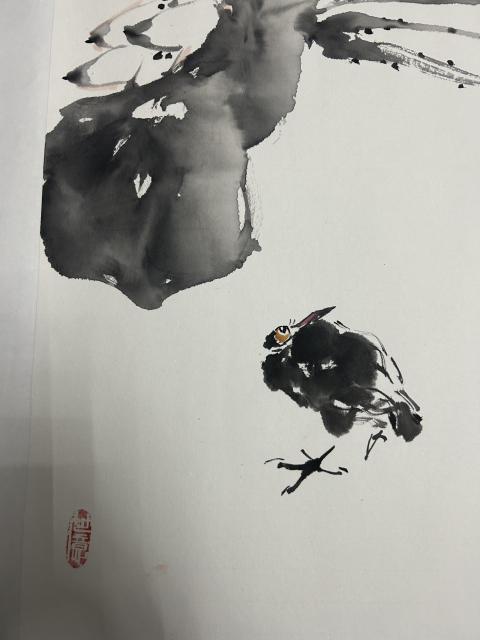 古玩字畫彭亮《水墨花鳥》拍賣，當(dāng)前價(jià)格455元