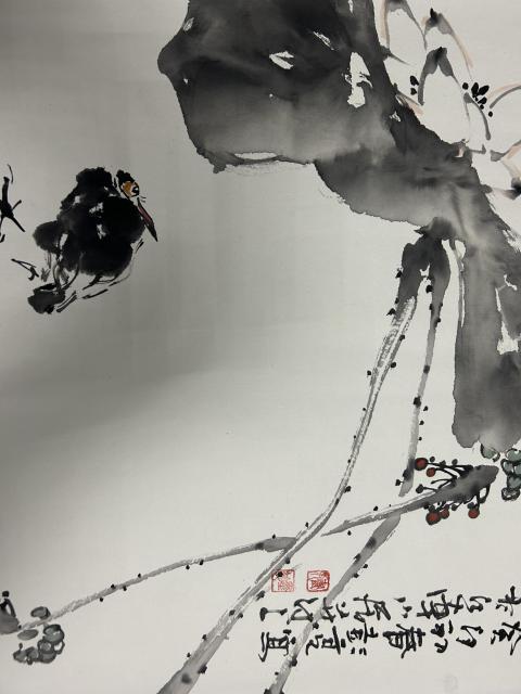 古玩字畫彭亮《水墨花鳥》拍賣，當(dāng)前價(jià)格455元