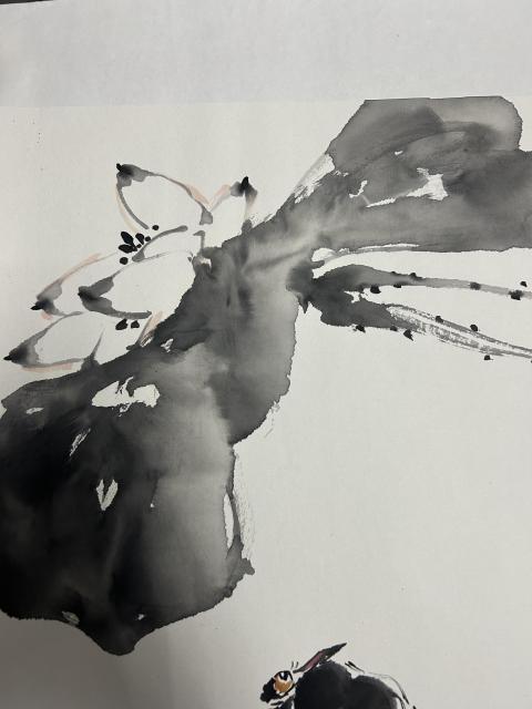 古玩字畫彭亮《水墨花鳥》拍賣，當(dāng)前價(jià)格455元