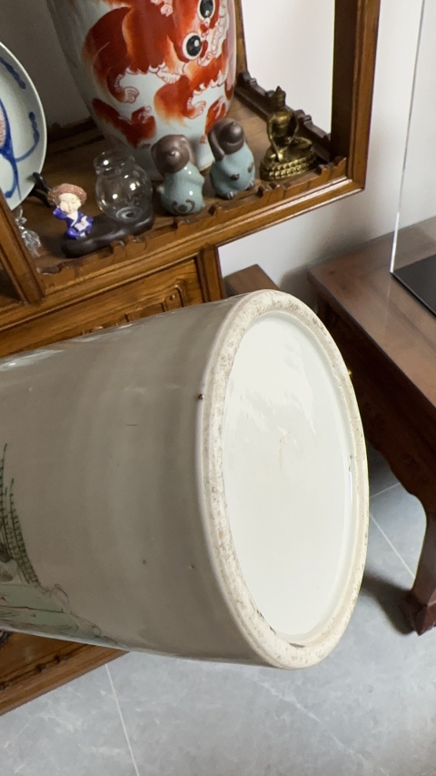 古玩陶瓷楊紫卿款右軍愛鵝彩繪帽筒拍賣，當(dāng)前價(jià)格6850元