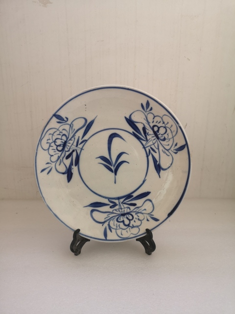 古玩陶瓷花卉紋青花盤拍賣，當前價格450元