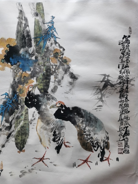 古玩字畫已故中國國畫家協會理事李東獻秋高圖拍賣,當前價格1288元