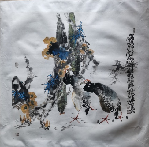 古玩字畫已故中國國畫家協會理事李東獻秋高圖拍賣,當前價格1288元
