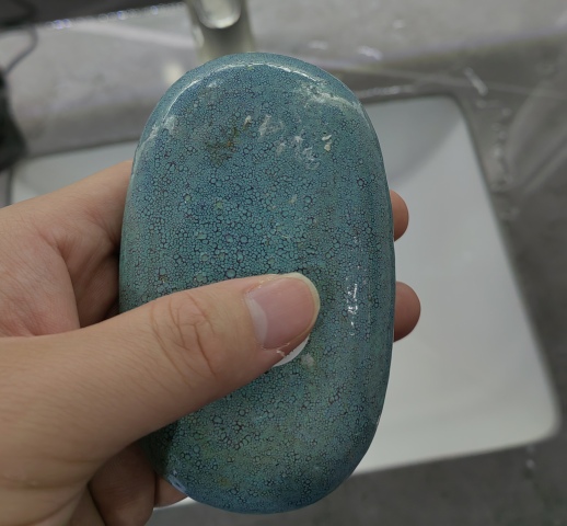 古玩陶瓷晚清爐鈞釉橢圓型洗拍賣,當前價格6188元