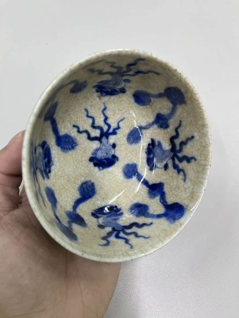 中国　哥釉青華花卉紋鉢3点　金玉万堂　送料込み250511 鈞窯 澱青釉紫斑 双龍耳壺 – Jun ware jar | 陶磁オンライン
