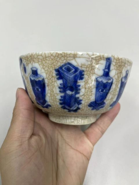 中国　哥釉青華花卉紋鉢3点　金玉万堂　送料込み250511 景徳鎮 青花山川紋菜箙瓶 – Blue and white porcelain | 陶磁