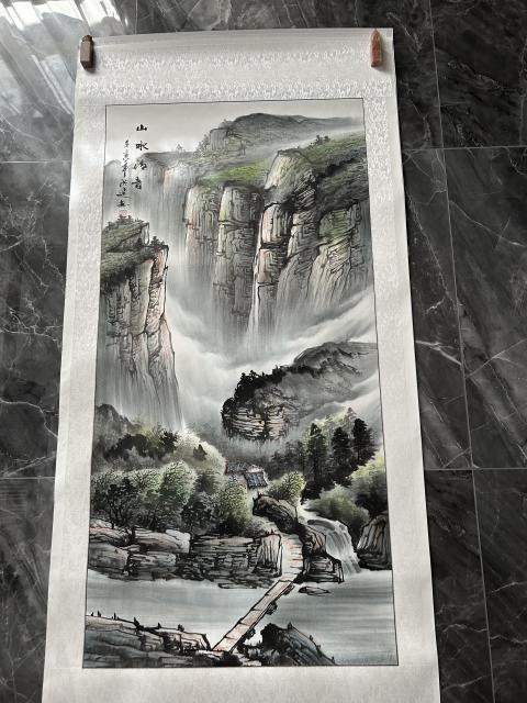 古玩字畫蔣洪建老師精品寫生《山水》拍賣,當前價格750元