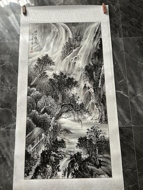 古玩字畫李仙山老師精品寫生《溪山雅居》拍賣，當前價格750元
