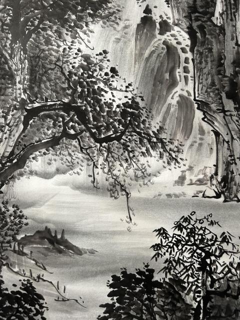 古玩字畫李仙山老師精品寫生《溪山雅居》拍賣，當前價格750元