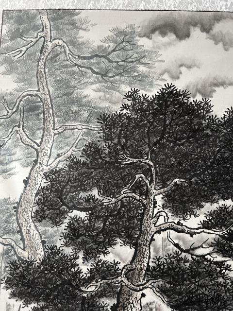 古玩字畫諸明老師精品寫生《山水》拍賣，當前價格750元