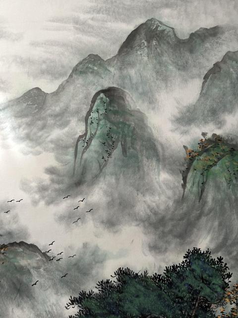 古玩字畫諸明老師精品寫生《溪山清韻》拍賣，當前價格750元