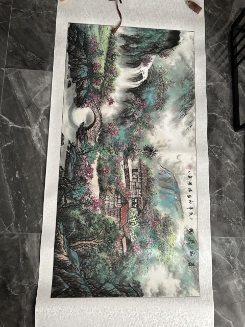古玩字畫諸明老師寫生精品《山水》拍賣，當前價格750元