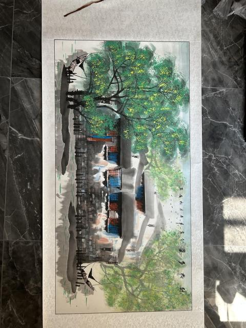 古玩字畫秦松青老師《山水》拍賣,當(dāng)前價格850元