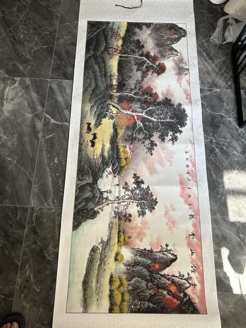 古玩字畫諸明老師精品寫生《山水》拍賣，當前價格788元