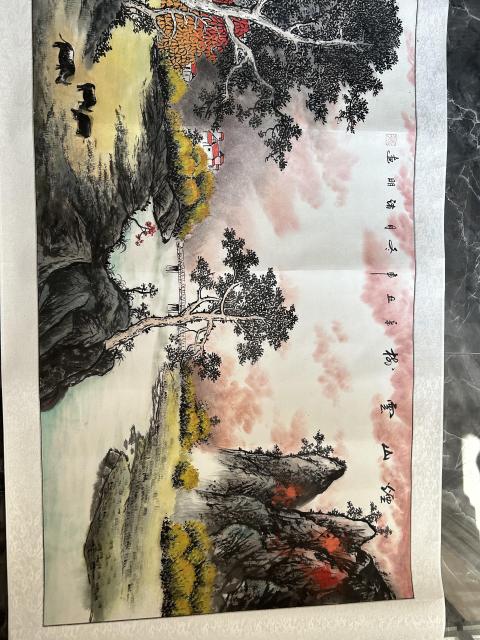 古玩字畫諸明老師精品寫生《山水》拍賣，當前價格788元