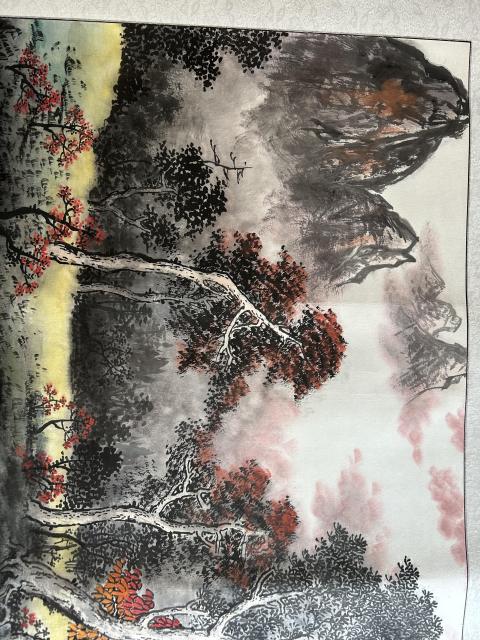 古玩字畫諸明老師精品寫生《山水》拍賣，當前價格788元