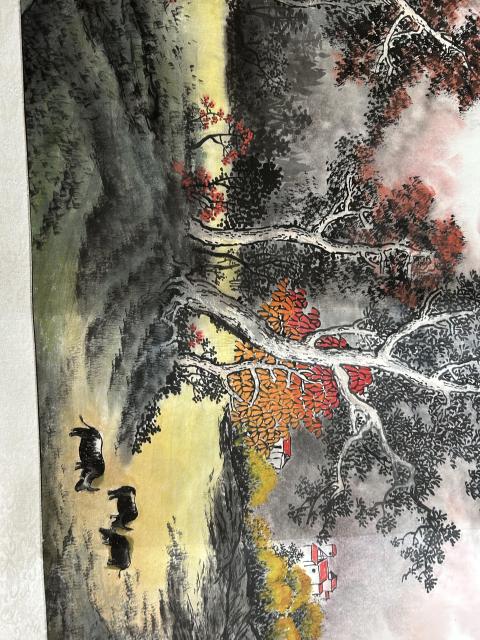 古玩字畫諸明老師精品寫生《山水》拍賣，當前價格788元