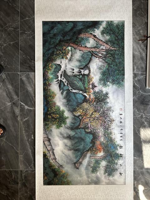 古玩字畫諸明老師精品寫生《秋山神韻》拍賣，當前價格750元