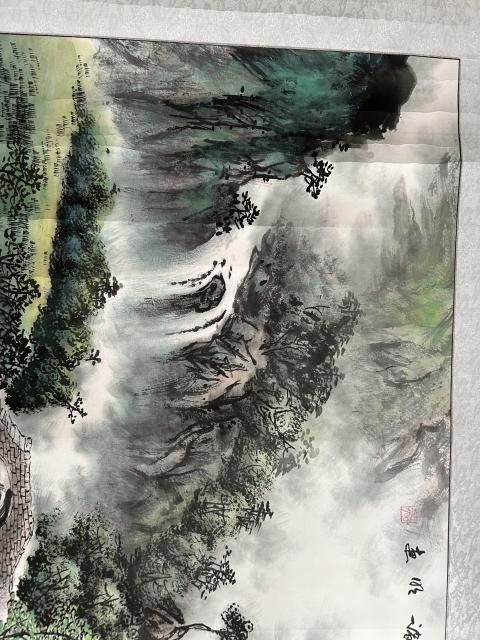古玩字畫諸明老師精品寫生《鄉村勝景》拍賣,當前價格750元