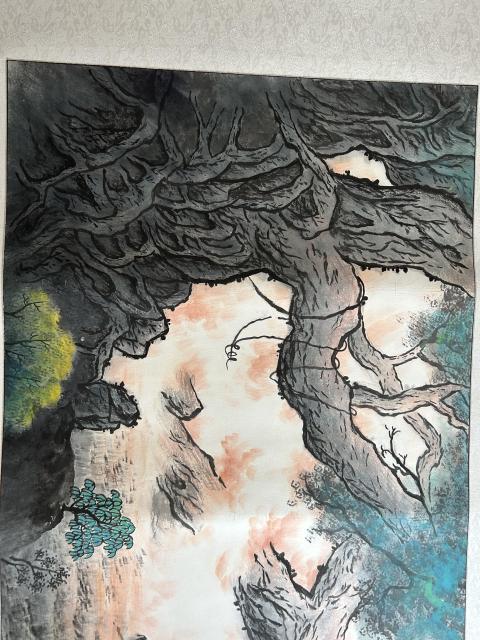 古玩字畫諸明老師精品寫生《山水》拍賣,當(dāng)前價格750元