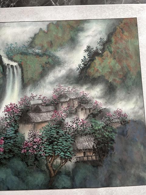 古玩字畫諸明《山鄉清流》拍賣，當前價格750元