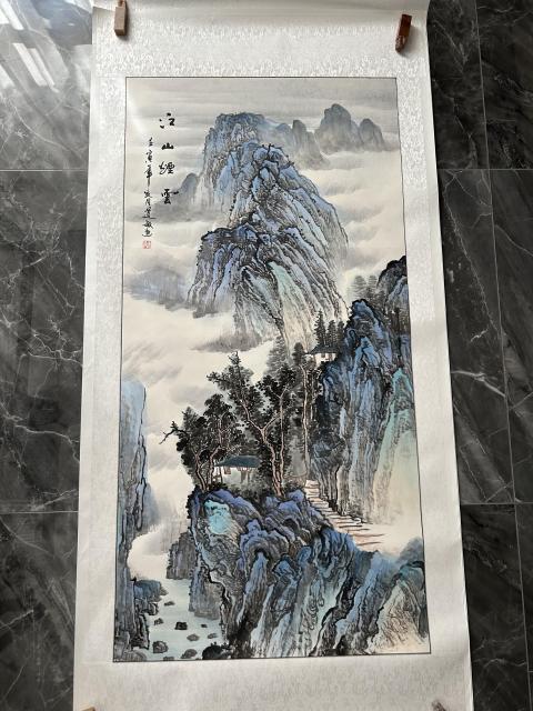 古玩字畫曾道敏《江山煙云》拍賣，當前價格750元