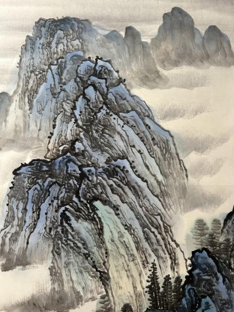 古玩字畫曾道敏《江山煙云》拍賣，當前價格750元