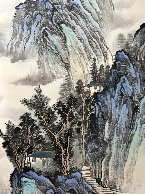 古玩字畫曾道敏《江山煙云》拍賣，當前價格750元