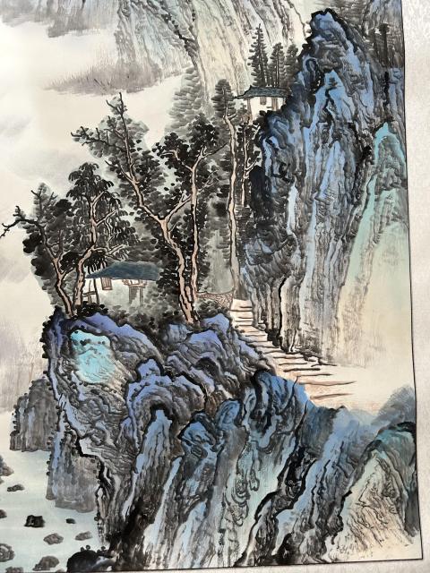 古玩字畫曾道敏《江山煙云》拍賣，當前價格750元
