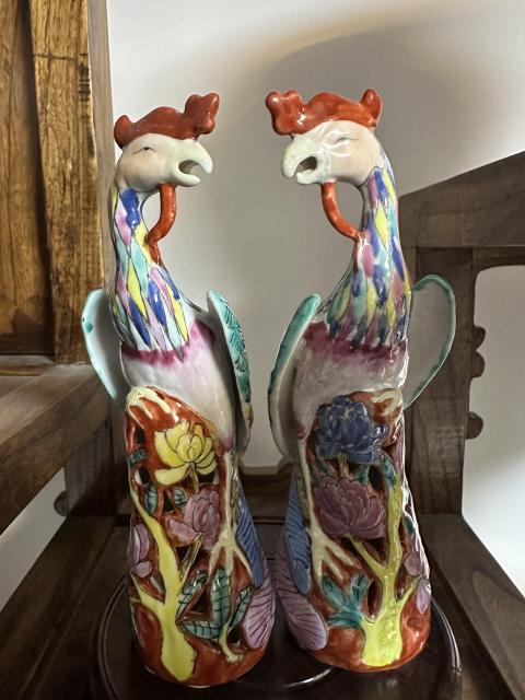 古玩陶瓷金生盛粉彩鳳凰塑像拍賣,當(dāng)前價格18500元