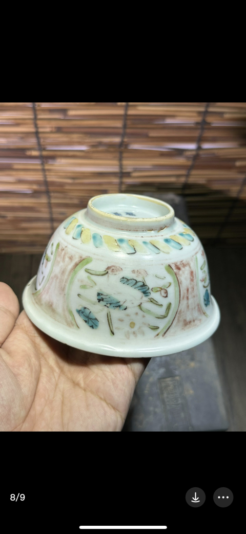 古玩陶瓷晚明青花獅紋外五彩一路連科紋碗拍賣，當前價格10000元