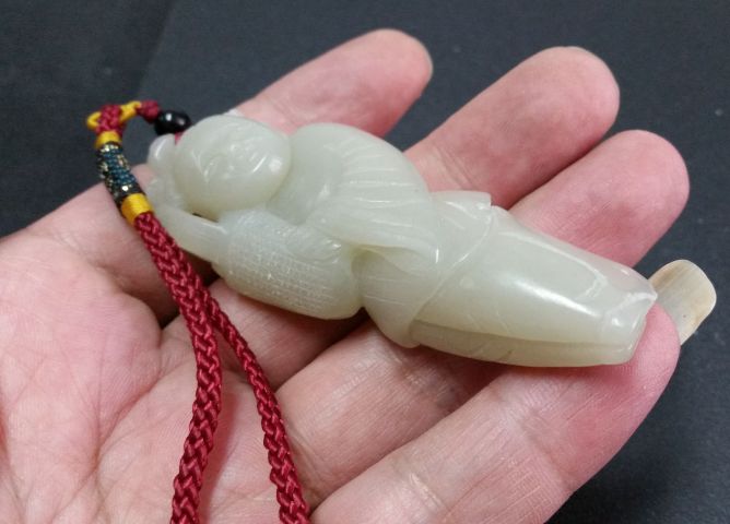 古玩玉器和田玉雕“提籃童子”拍賣，當前價格360元