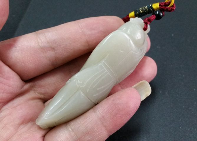 古玩玉器和田玉雕“提籃童子”拍賣，當前價格360元
