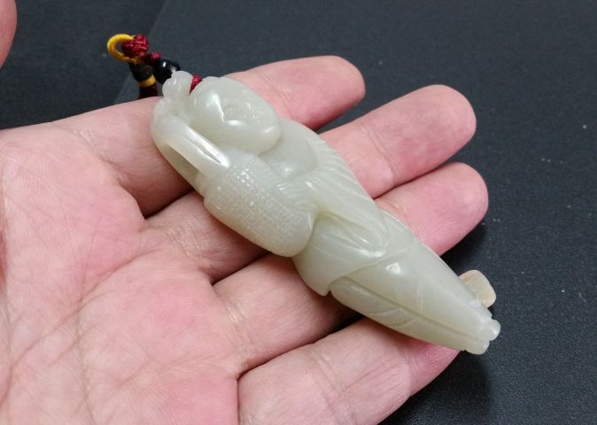 古玩玉器和田玉雕“提籃童子”拍賣，當前價格360元