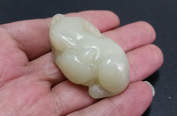 古玩玉器和田玉雕金蟾玉龜把件拍賣,當前價格580元